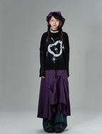 Asymmetrical Hem Pinstripe Maxi Skirt - COPPING THREADS - CT Coquette