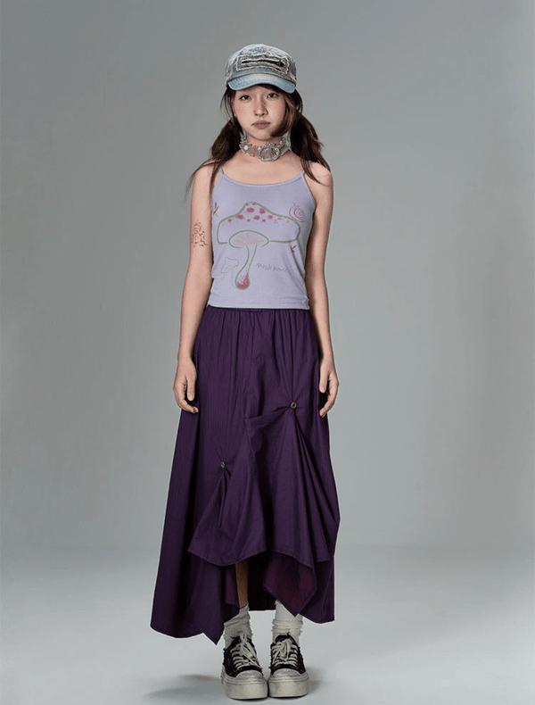 Asymmetrical Hem Pinstripe Maxi Skirt - COPPING THREADS - CT Coquette