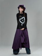 Asymmetrical Hem Pinstripe Maxi Skirt - COPPING THREADS - CT Coquette