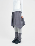 Asymmetrical Striped Midi Skirt - COPPING THREADS - CT Coquette
