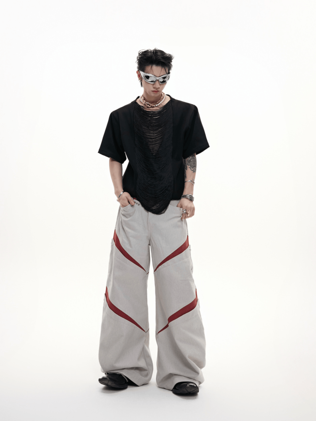 Avant - Garde Draped V - Cutout Tee - COPPING THREADS - ArguE CulturE