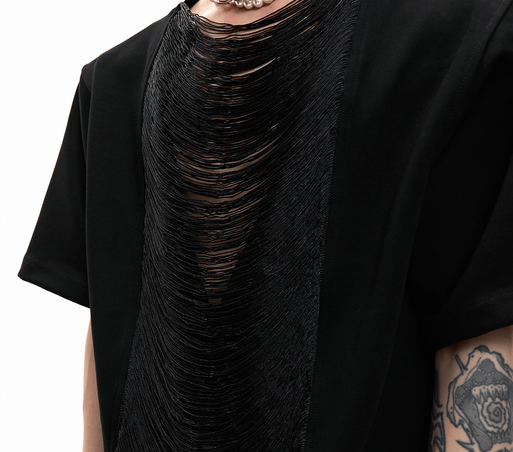 Avant - Garde Draped V - Cutout Tee - COPPING THREADS - ArguE CulturE