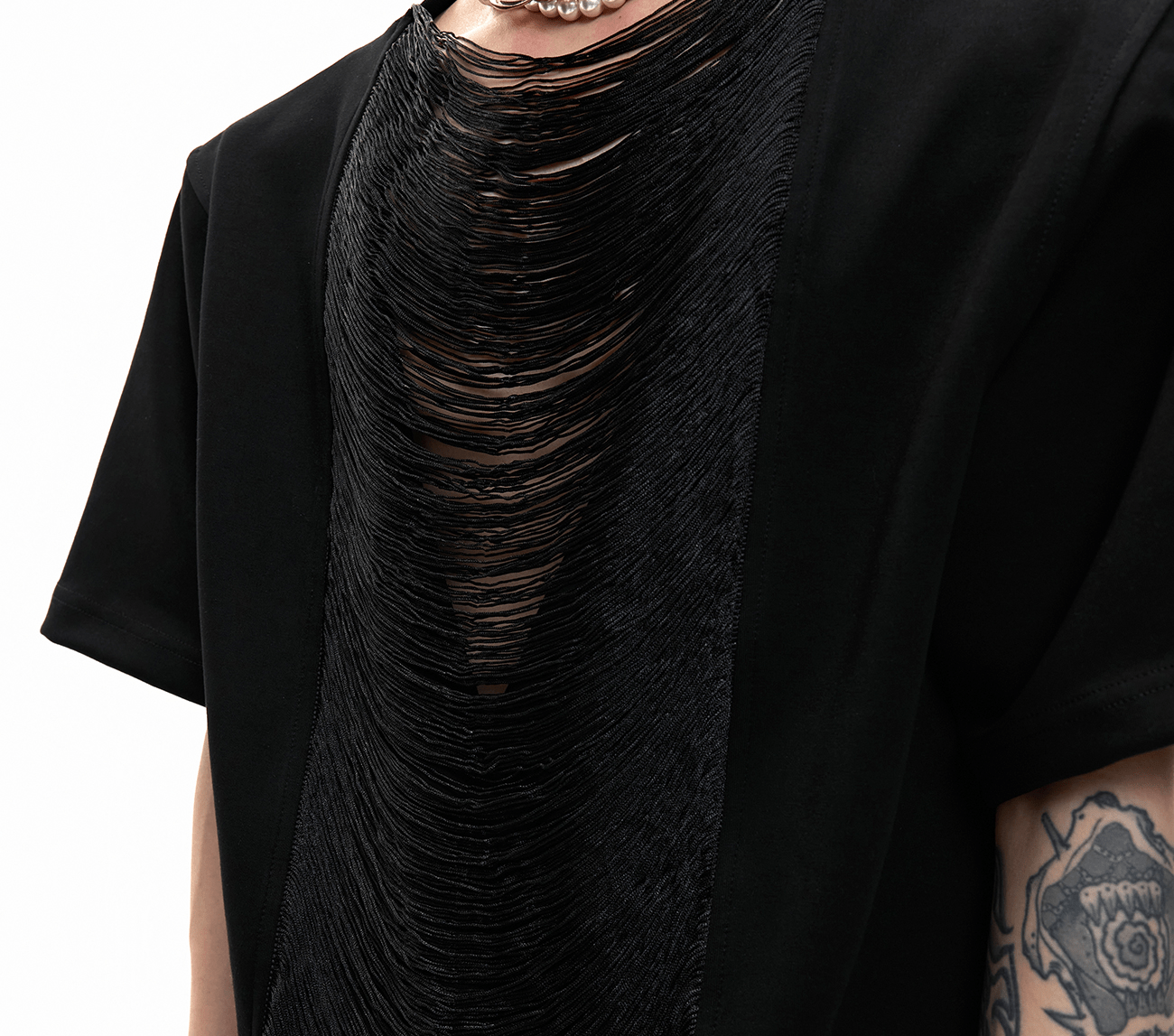 Avant - Garde Draped V - Cutout Tee - COPPING THREADS - ArguE CulturE