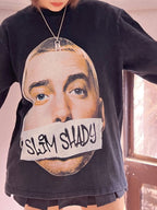 Avatar Print Washed Vintage Long Sleeve Tee - COPPING THREADS - CT Select