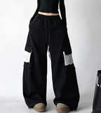 Fleece-Lined Lace Cargo Sweatpants