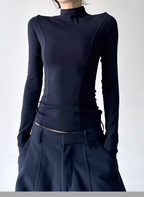 Mock Neck Slim Fit Long Sleeve Top - CT5161