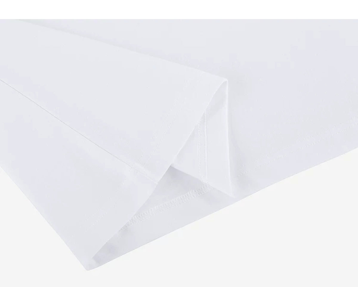 IDLT long sleeve T-shirt, white folded hem.