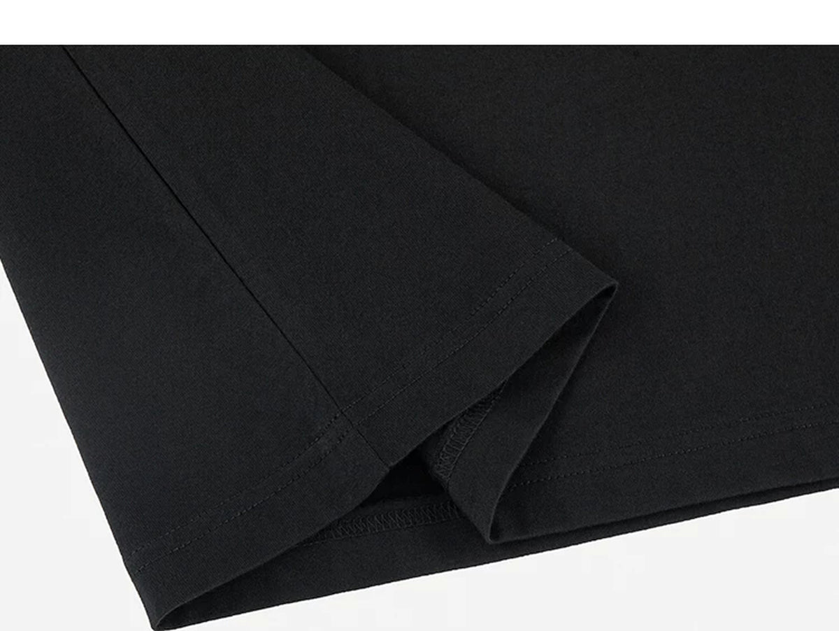 IDLT long sleeve T-shirt, black folded hem.