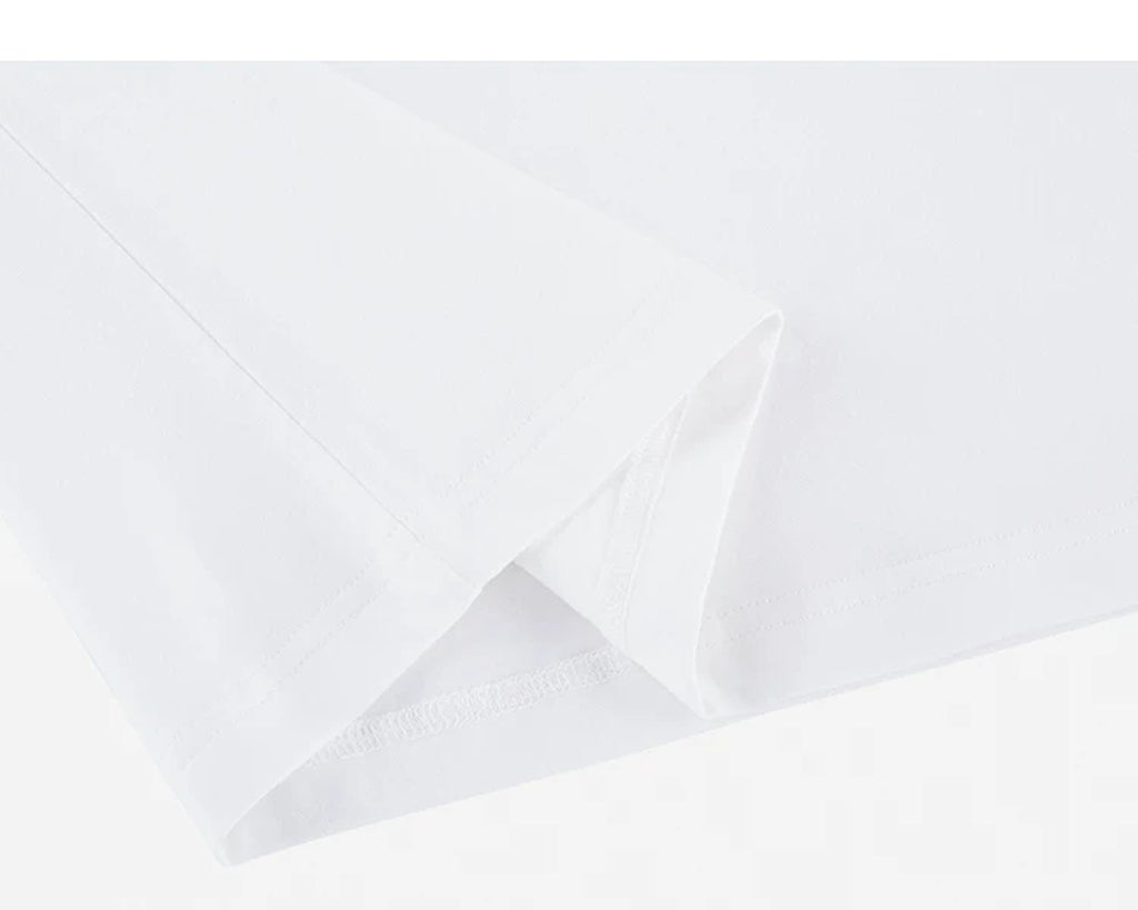 IDLT long sleeve henley, white folded hem.