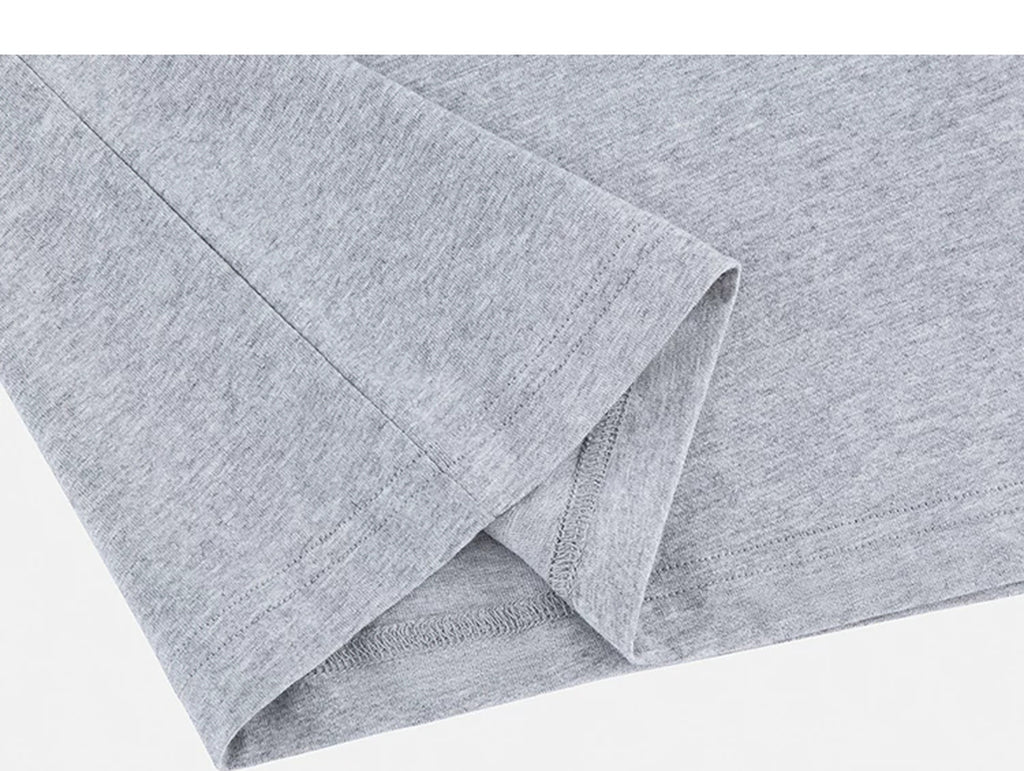 IDLT long sleeve henley, heather gray folded hem.