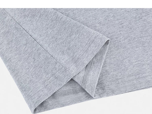 IDLT long sleeve henley, heather gray folded hem.