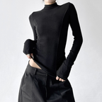 Mock Neck Slim Fit Long Sleeve Top - CT5161