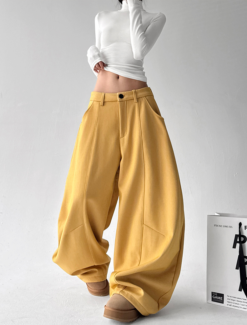 Fleece‑Lined High‑Waist Balloon Wide‑Leg Sweatpants