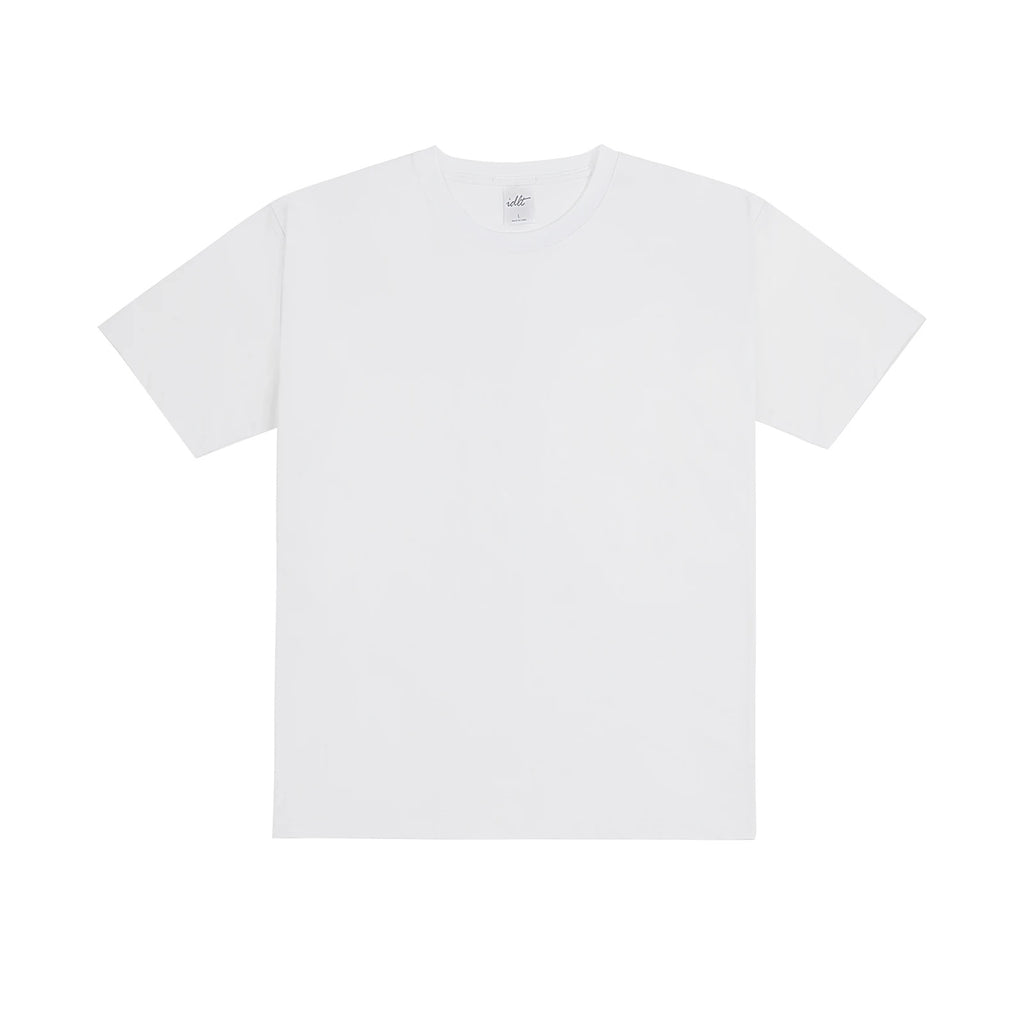 IDLT T-shirt, white front.