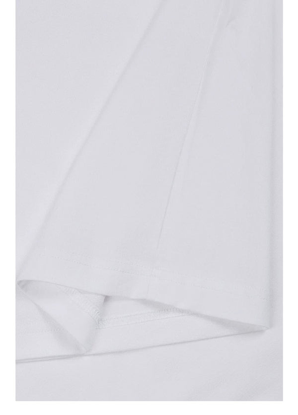 IDLT T-shirt, white folded hem.
