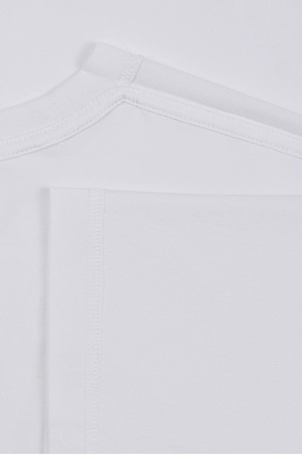 IDLT T-shirt, white back neckline and seam.