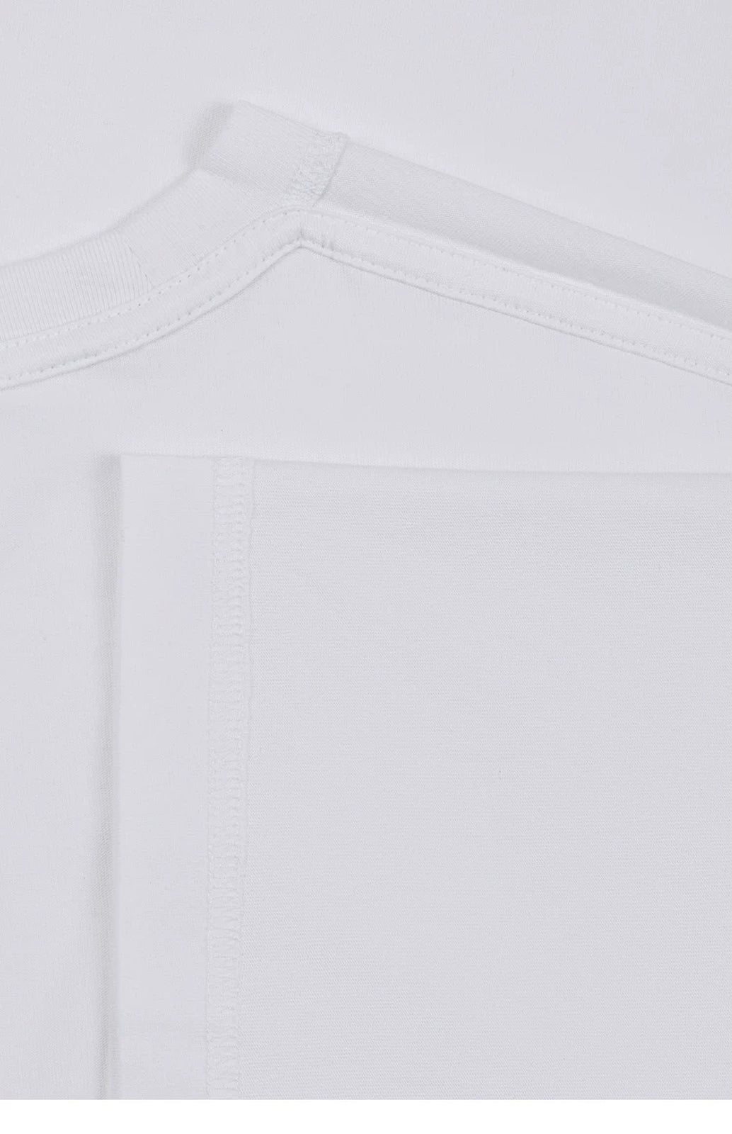 IDLT T-shirt, white back neckline and seam.
