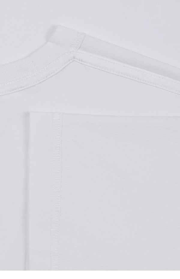IDLT T-shirt, white back neckline and seam.