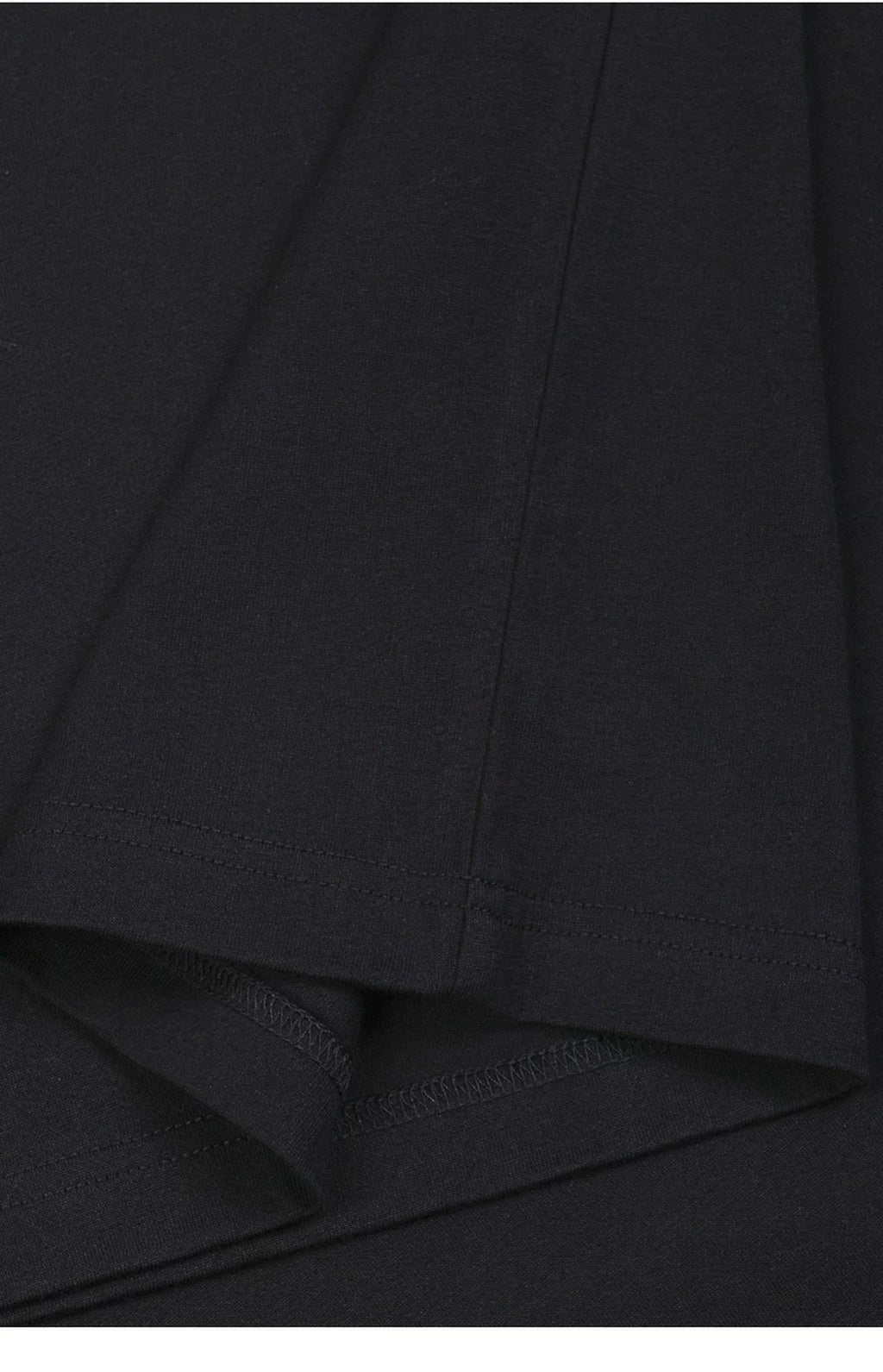 IDLT T-shirt, black folded hem.