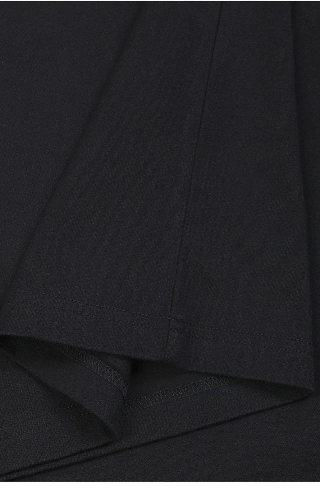 IDLT T-shirt, black folded hem.