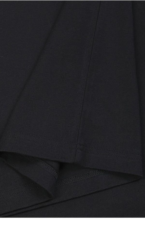 IDLT T-shirt, black folded hem.