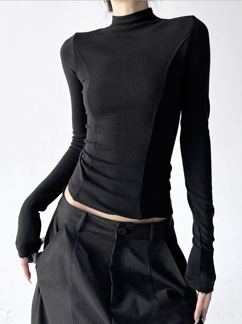 Mock Neck Slim Fit Long Sleeve Top - CT5161