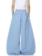 Lace Tie Layered Parachute Pants