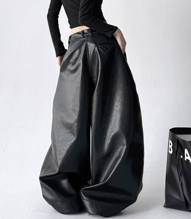 Vintage Faux Leather PU Trousers