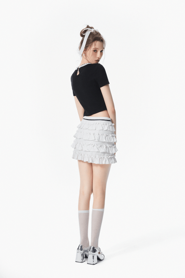 Ballet Dancer Print Lace Collar Tee - COPPING THREADS - AYF