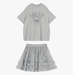 Balletcore Graphic Tee & Layered Tulle Cake Skirt Set - COPPING THREADS - LulusMiracle
