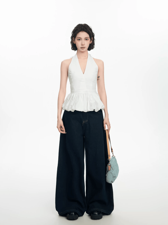 Balletcore Halter Peplum Top Main Image