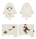 Bambi Embroidered Mid - Length Hooded Sherpa Fleece Coat - COPPING THREADS - AYF