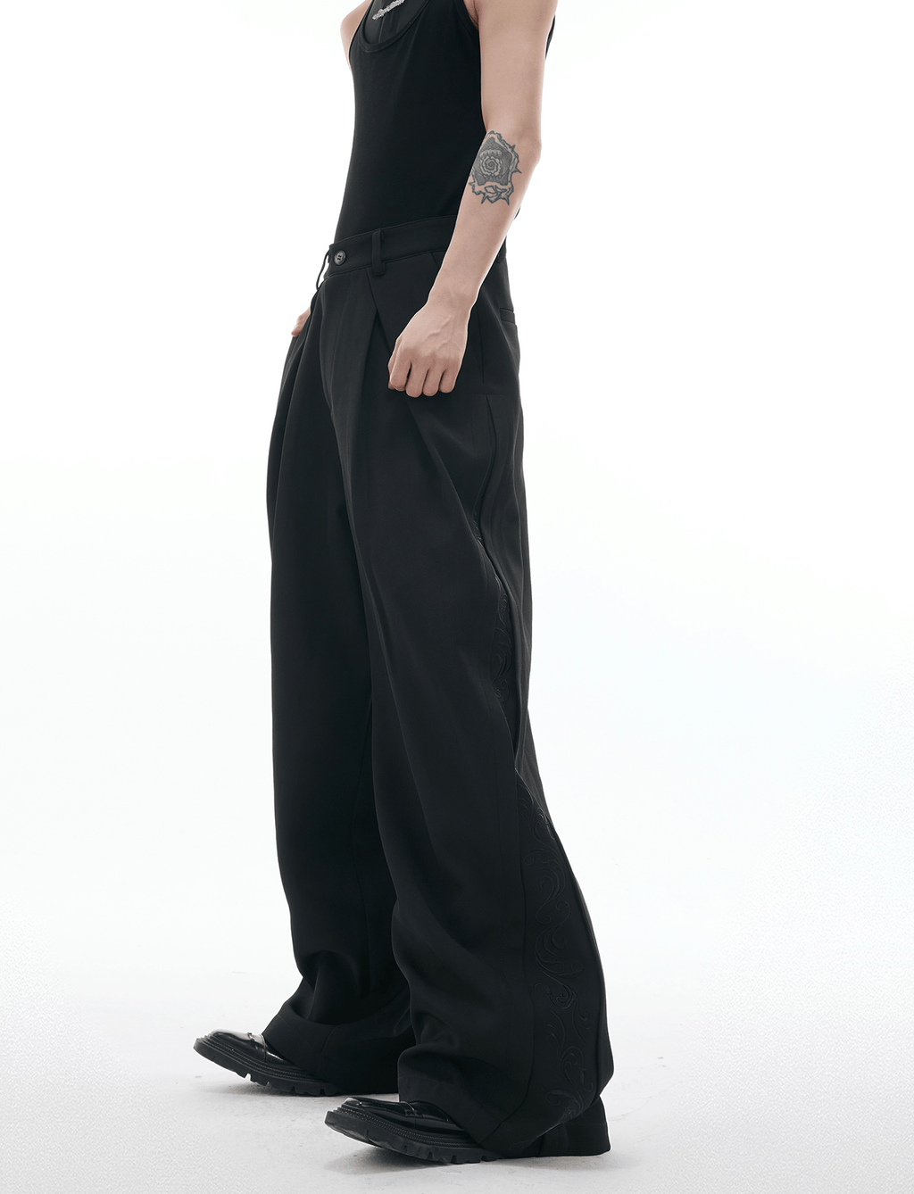 Baroque Embroidered Wide - Leg Trousers - COPPING THREADS - ArguE CulturE