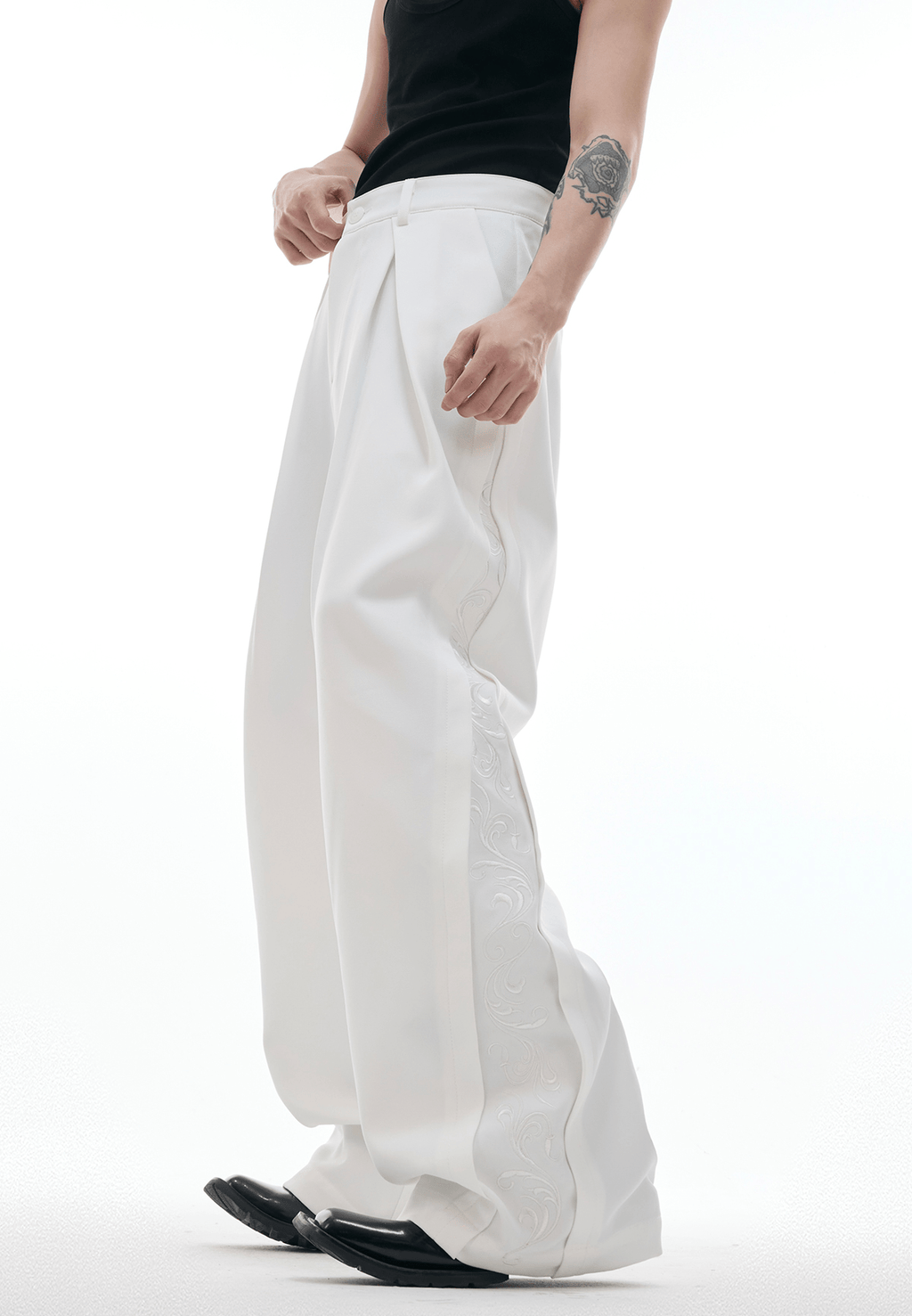 Baroque Embroidered Wide - Leg Trousers - COPPING THREADS - ArguE CulturE