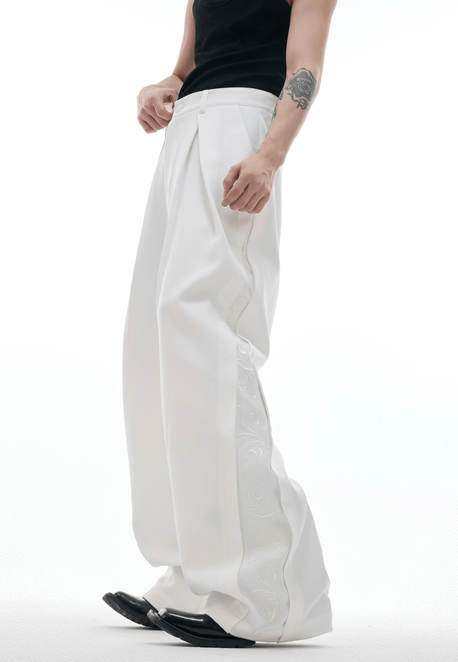 Baroque Embroidered Wide-Leg Trousers Main Image