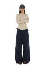 Basic Layered Ruffle Hem Fitted Long Sleeve T-Shirt - COPPING THREADS - MOROMORO