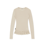 Basic Layered Ruffle Hem Fitted Long Sleeve T-Shirt - COPPING THREADS - MOROMORO