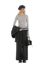 Basic Layered Ruffle Hem Fitted Long Sleeve T-Shirt - COPPING THREADS - MOROMORO