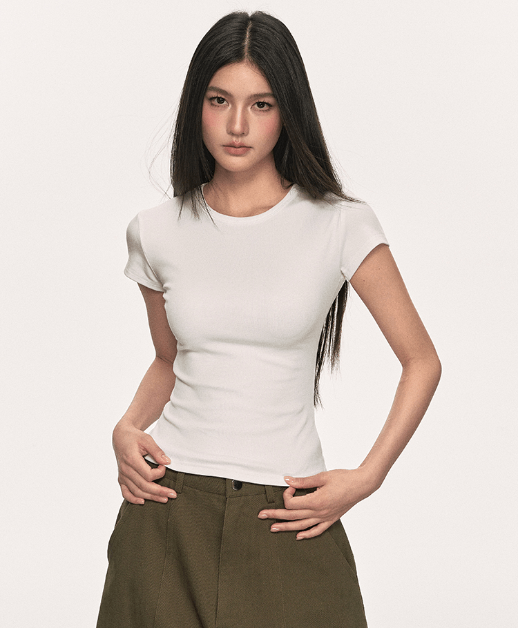 Basic Slim Fit Crewneck Tee - COPPING THREADS - Anna Aneae