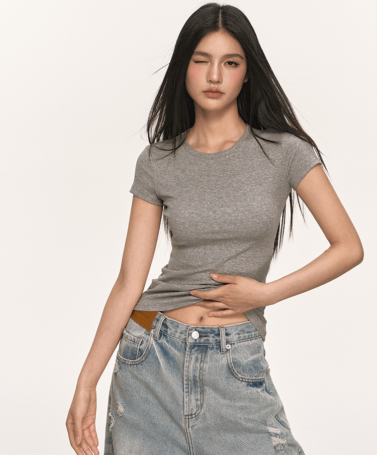 Basic Slim Fit Crewneck Tee - COPPING THREADS - Anna Aneae