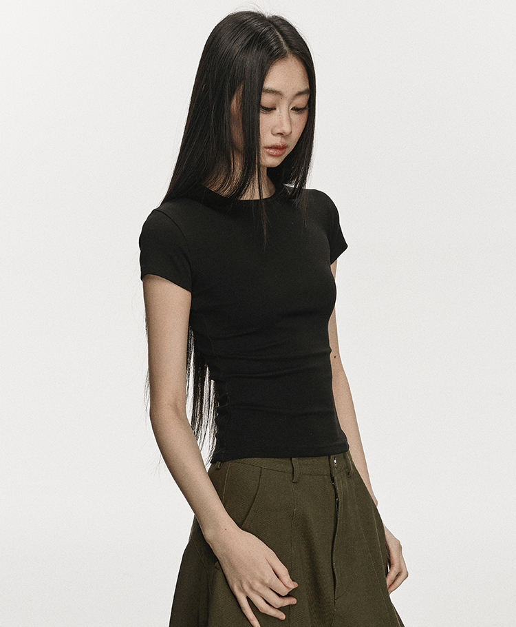 Basic Slim Fit Crewneck Tee - COPPING THREADS - Anna Aneae