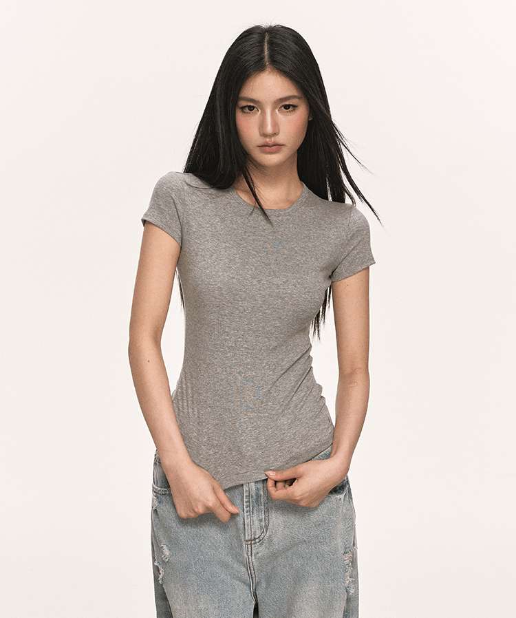 Basic Slim Fit Crewneck Tee - COPPING THREADS - Anna Aneae