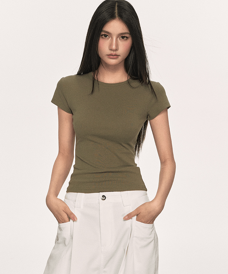 Basic Slim Fit Crewneck Tee - COPPING THREADS - Anna Aneae