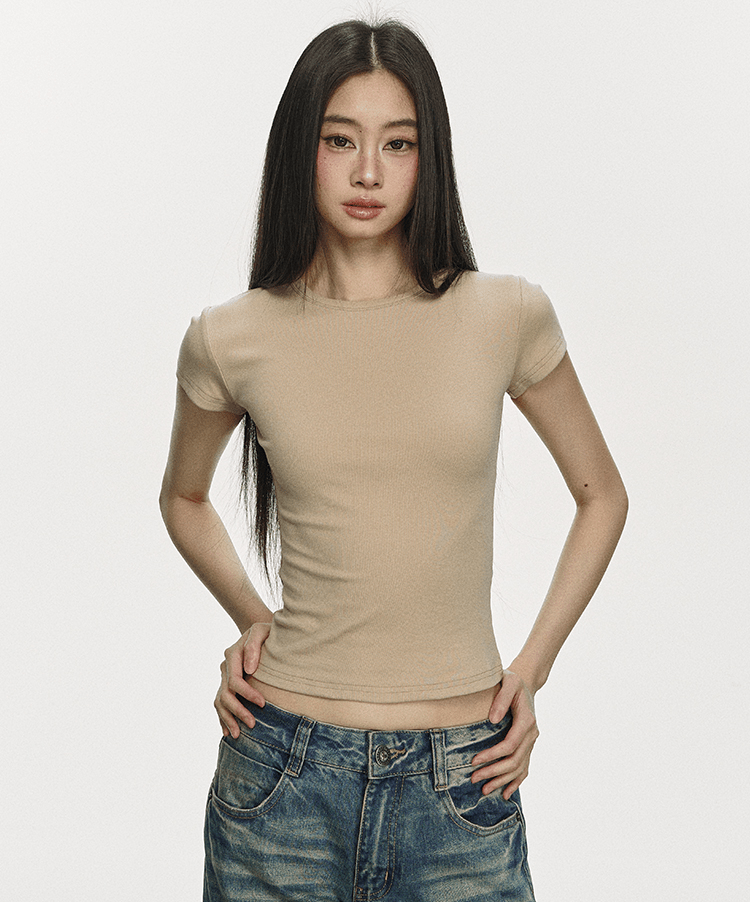 Basic Slim Fit Crewneck Tee - COPPING THREADS - Anna Aneae