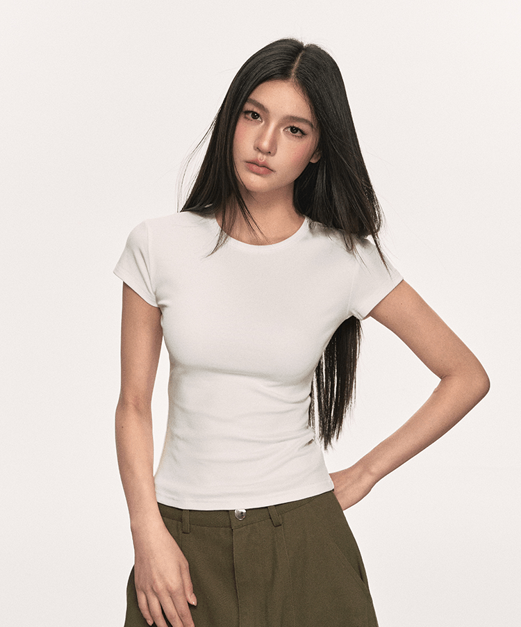 Basic Slim Fit Crewneck Tee - COPPING THREADS - Anna Aneae