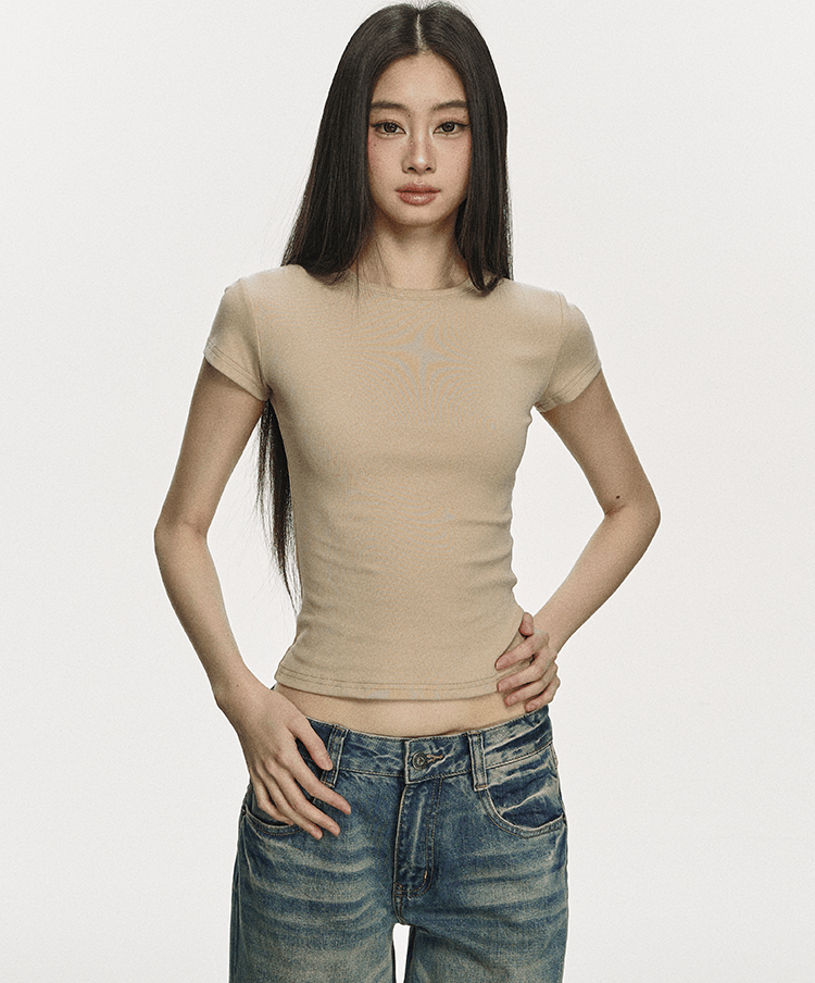 Basic Slim Fit Crewneck Tee - COPPING THREADS - Anna Aneae
