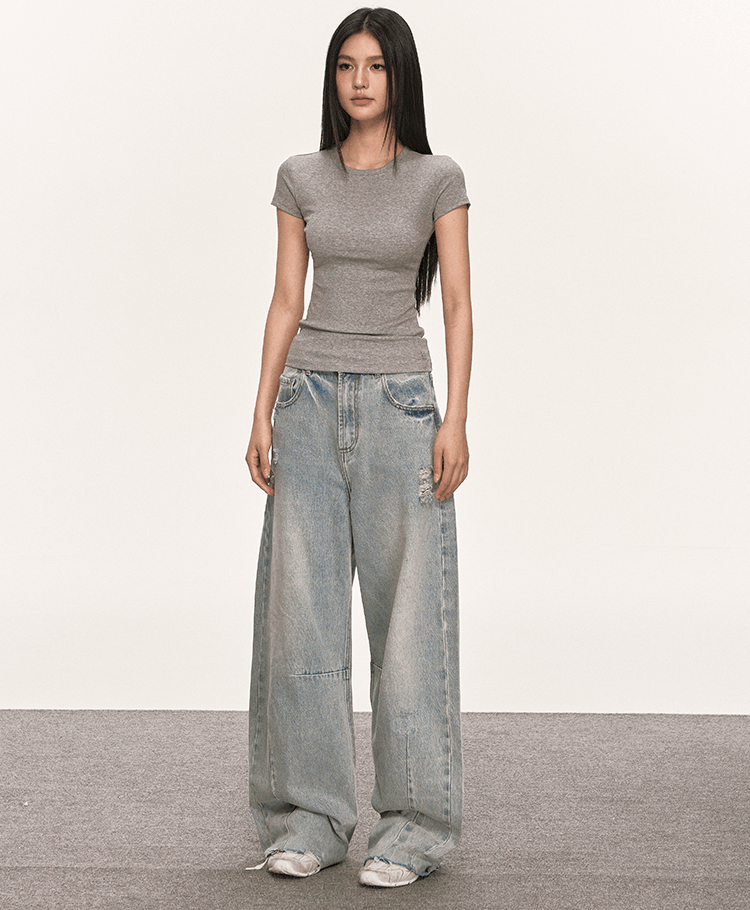 Basic Slim Fit Crewneck Tee - COPPING THREADS - Anna Aneae