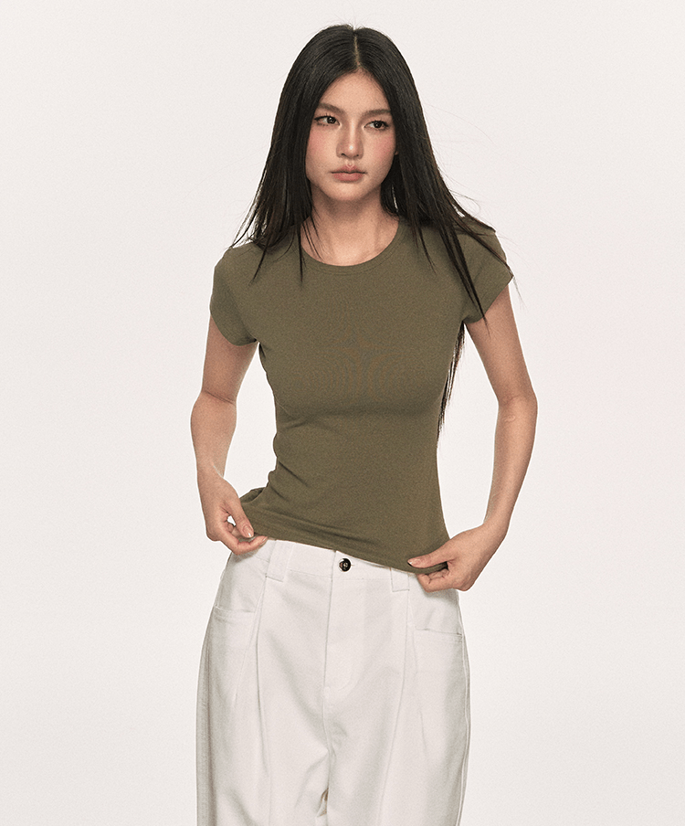 Basic Slim Fit Crewneck Tee - COPPING THREADS - Anna Aneae