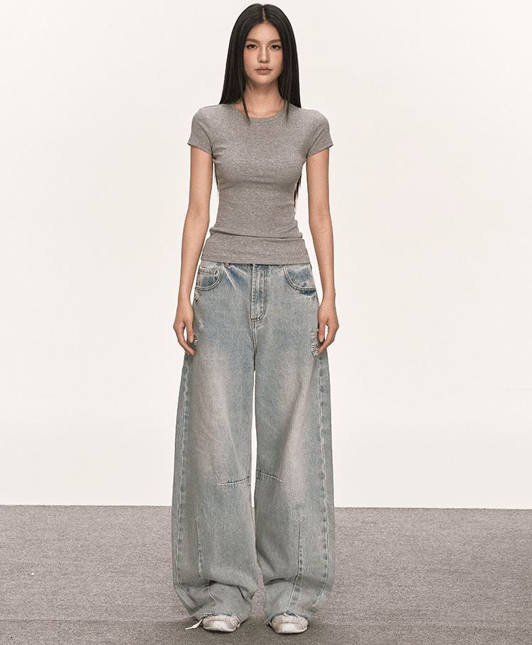 Basic Slim Fit Crewneck Tee - COPPING THREADS - Anna Aneae