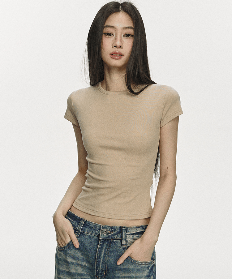 Basic Slim Fit Crewneck Tee - COPPING THREADS - Anna Aneae